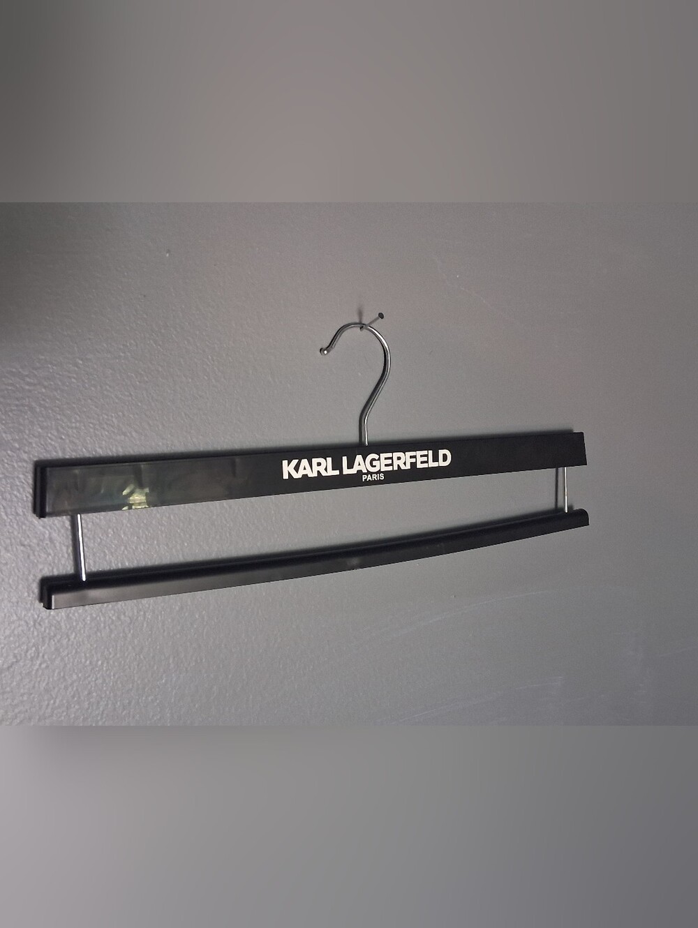 Karl Lagerfeld Black Logo Plastic Suit Hanger